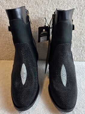 Franco Cuadra black cowgirl stingray leather ankle boots Size 6.5- Mex. 23.5 M